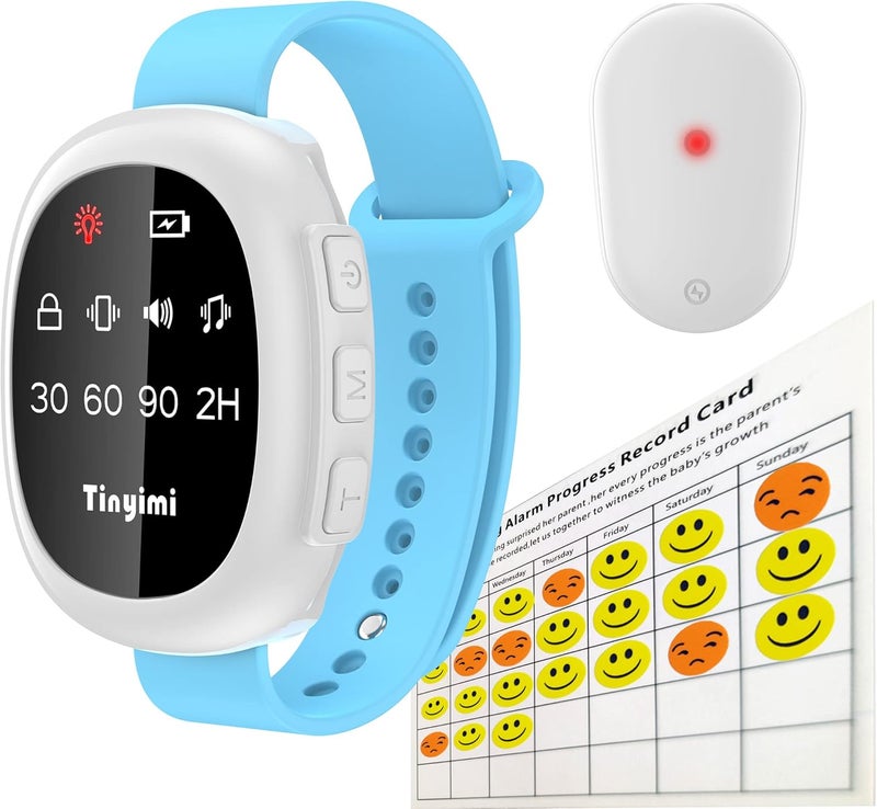 Tinyimi Wireless Bedwetting Alarm Potty Training Watch & Band with Sound & Vibration & Timer Setting for Baby Elder and Nannies Family Nursing Workers (BBlack) - Image 1
